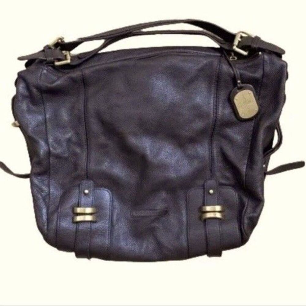 Vintage BCBGMAXAZRIA  Brown Real Heavy Leather Shoulder Handbag Purse